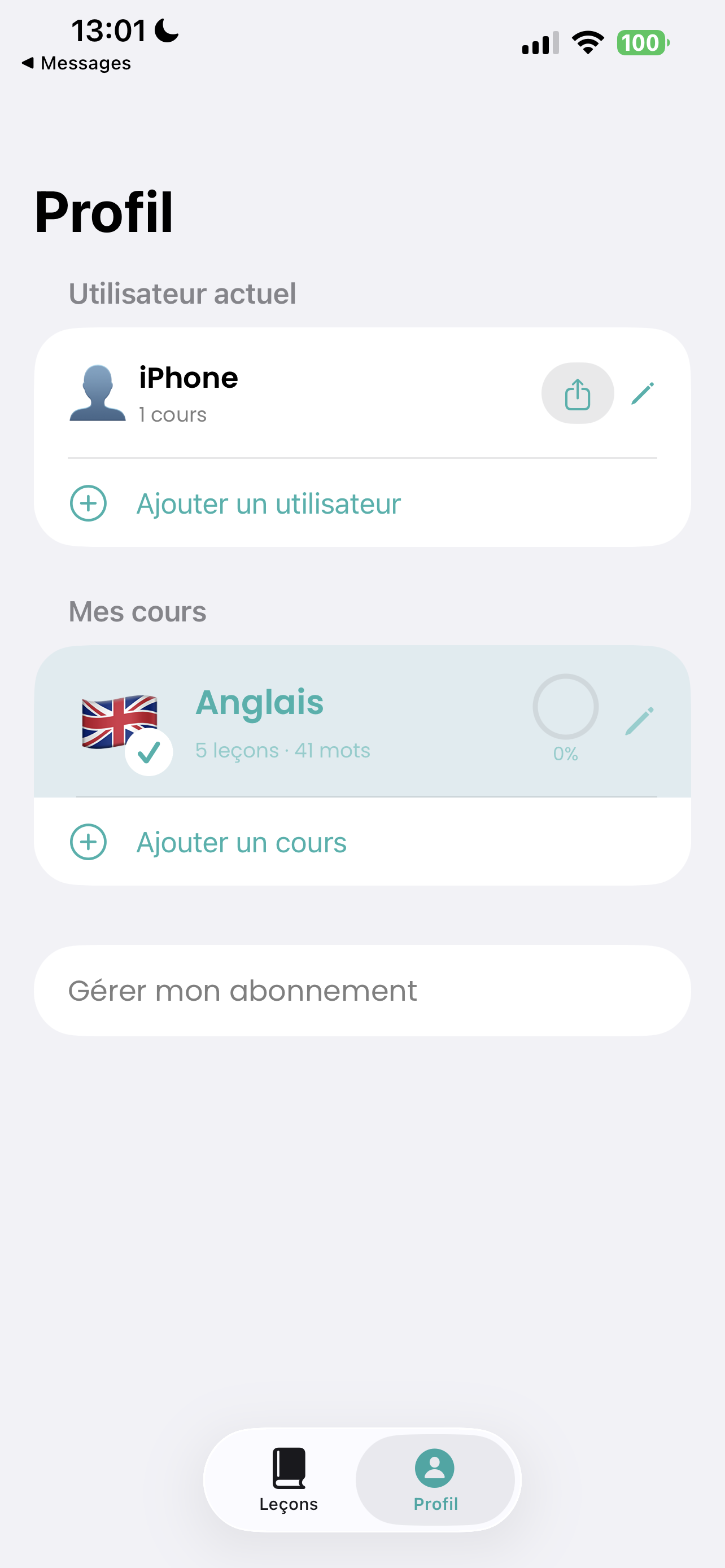 Vocara user profile